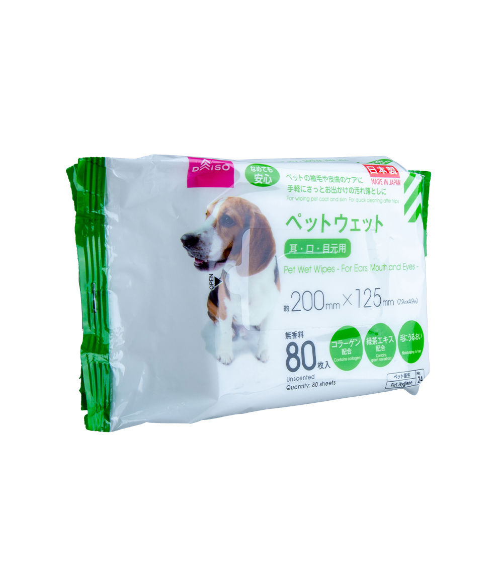 Pet Wet Wipes for Mouth & Eyes - Cleaning Wipes, 80 Sheets