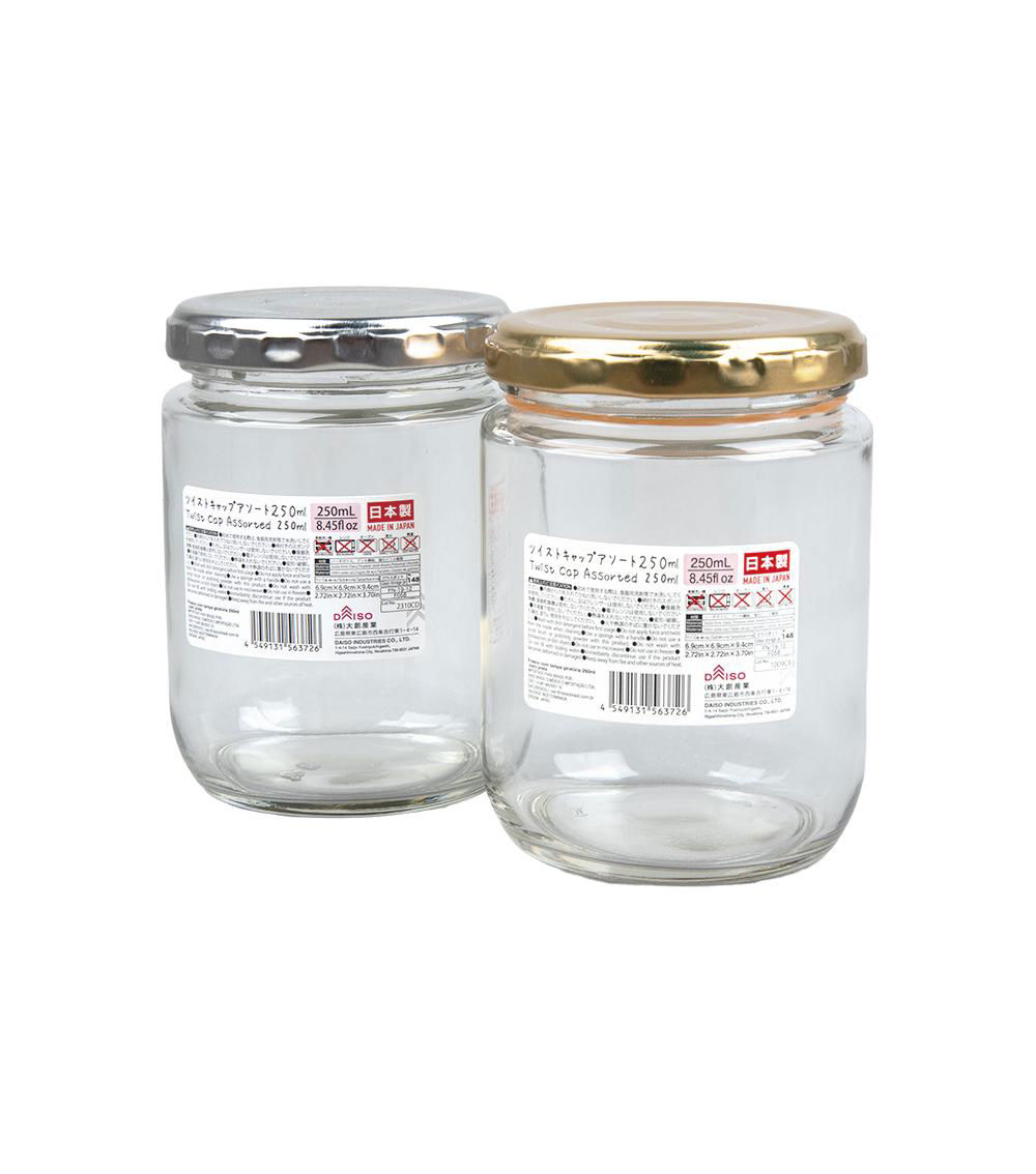 Twist Cap Glass Jar, Assorted (1 pc) - 250 ml