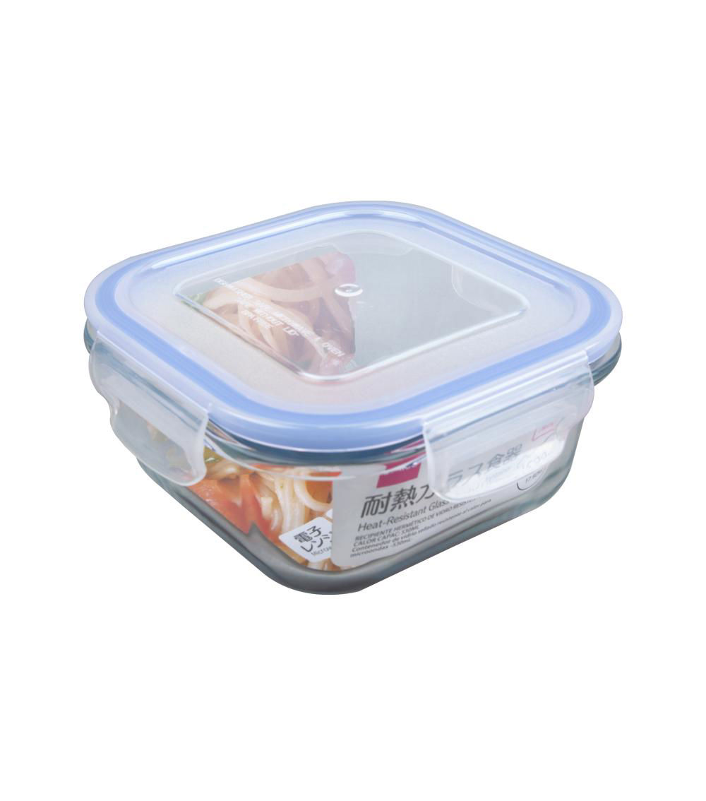 Microwave-Safe Glass Sealed Container, Blue (530 ml)