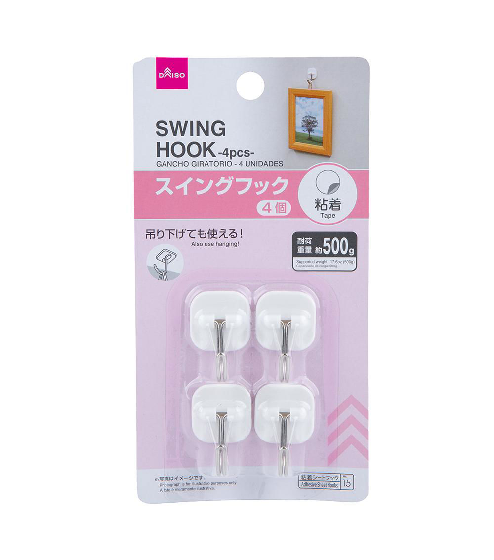Swing Hook, White (4 pcs)