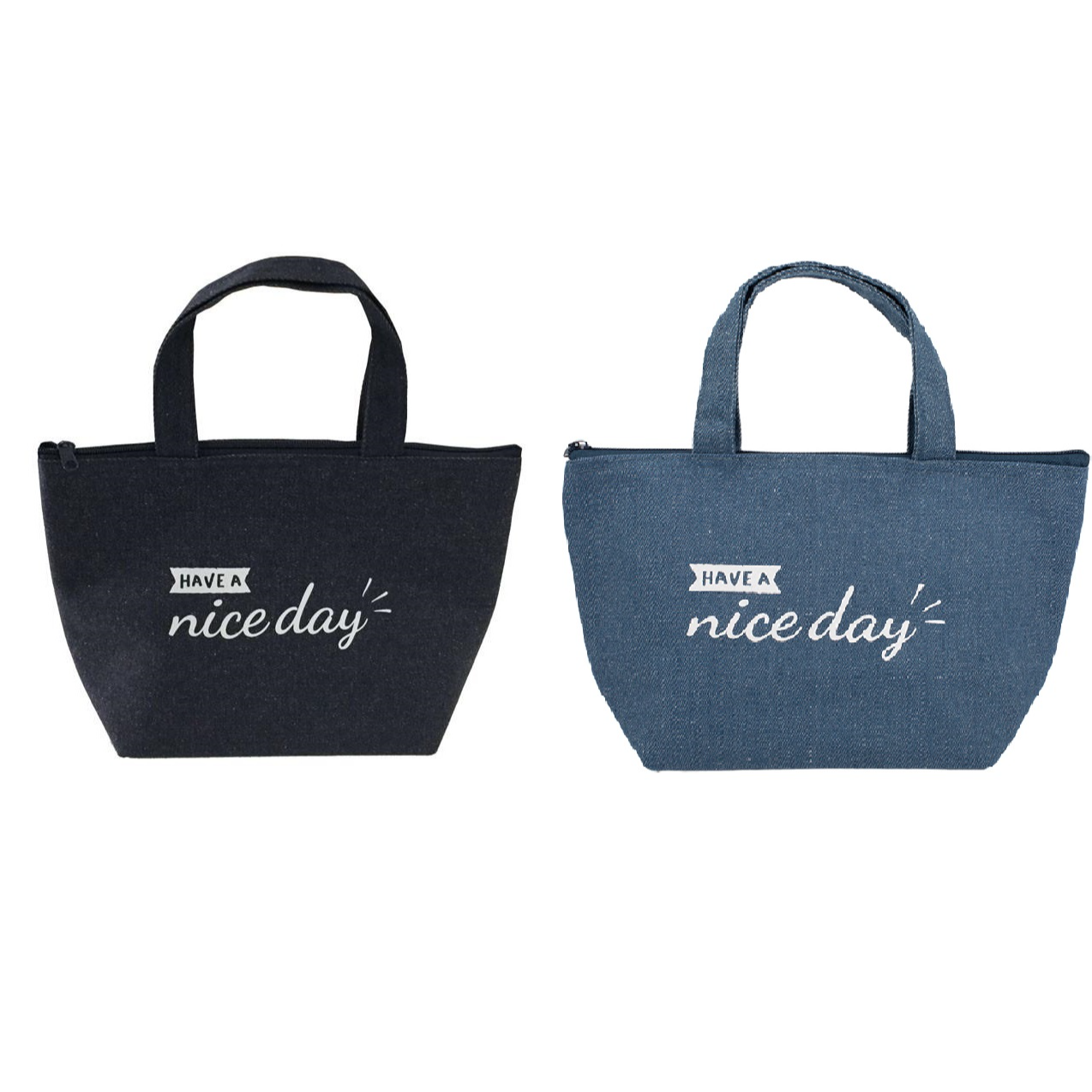 Denim Boat Shaped Lunch Tote Bag, Blue