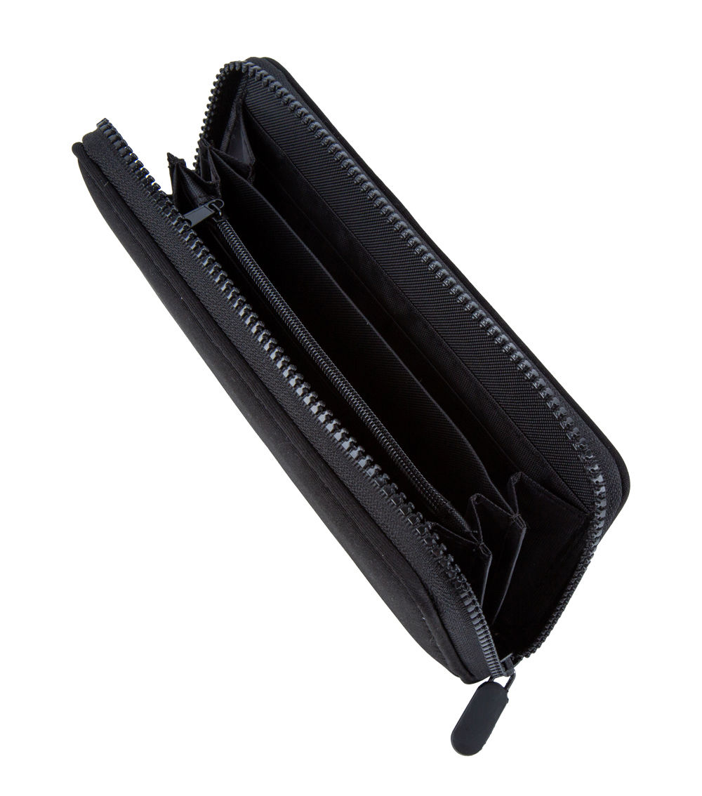 Zipped Long Wallet, Black