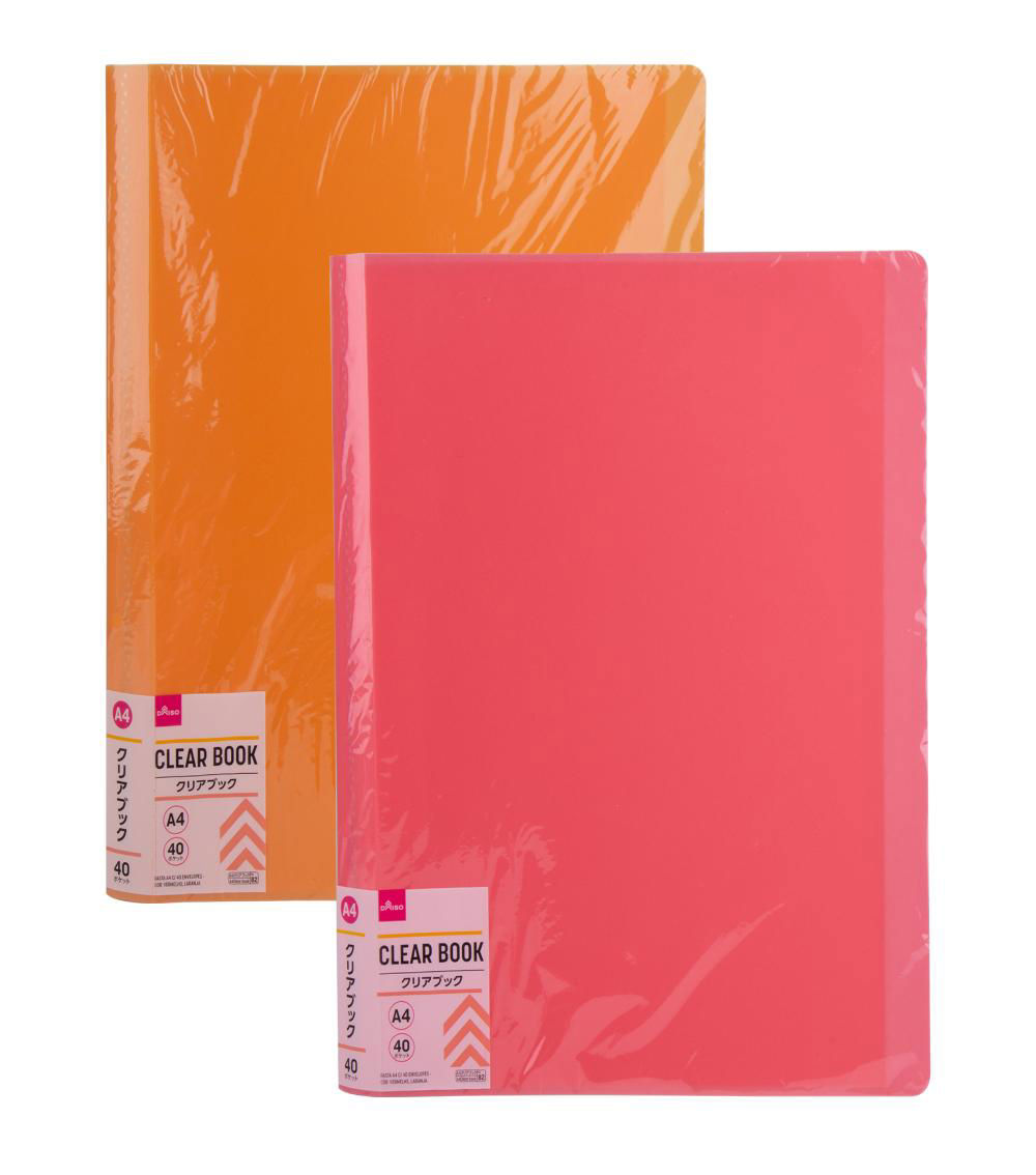 A4 Clear Book, Assorted (40 Pockets)