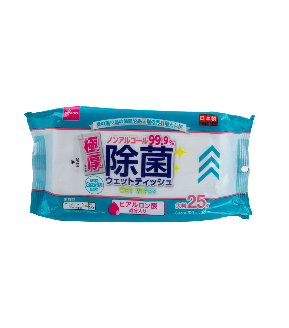 Alcohol-Free Wet Wipes – Extra Thick & Large (25 Sheets)