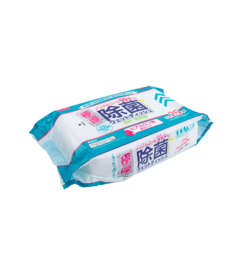 Alcohol-Free Wet Wipes – Extra Thick & Large (25 Sheets)