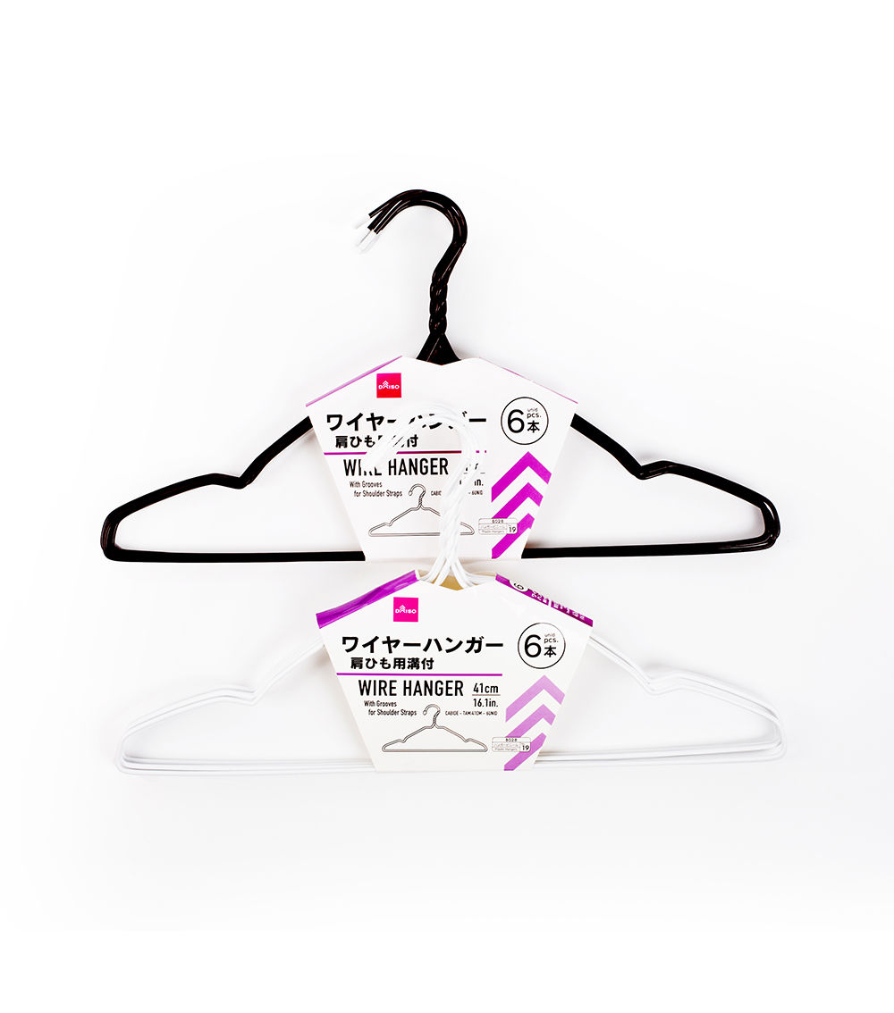 Wire Hangers with Shoulder Strap Grooves – 6-Pack