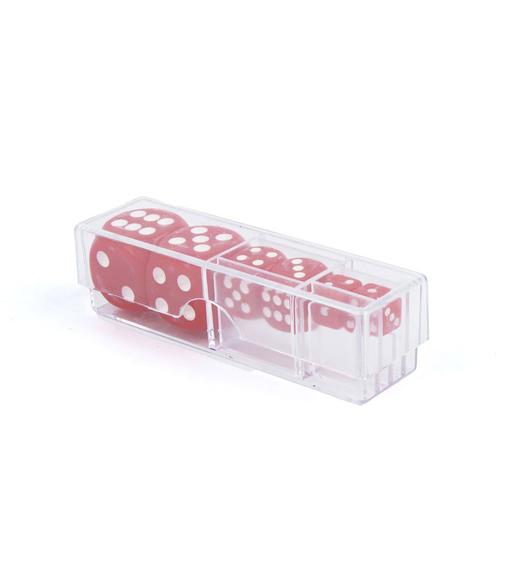 Dice with Case, Assorted (6 pcs)