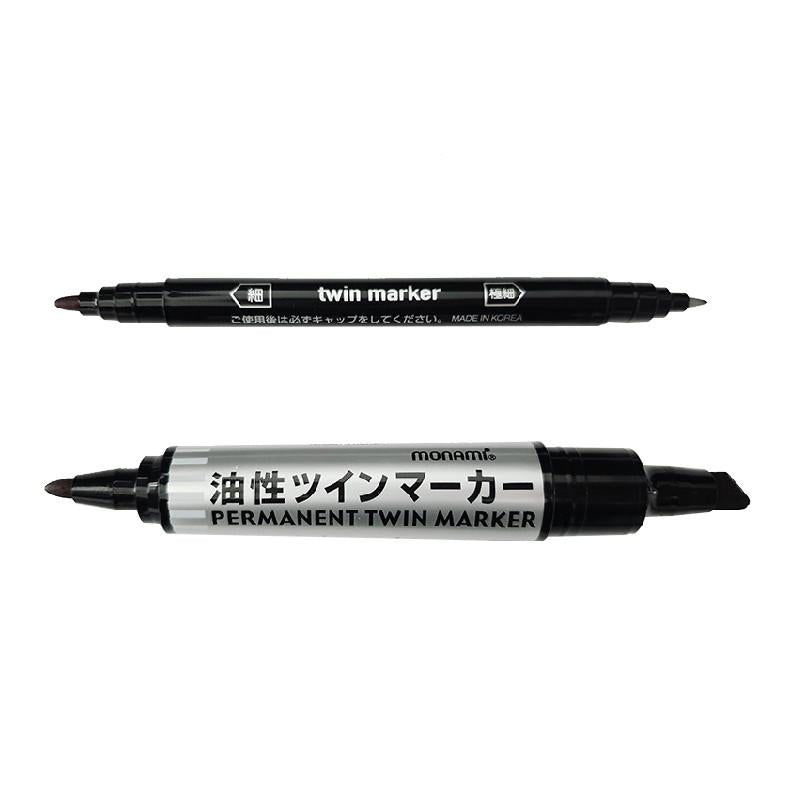 Permanent Twin Marker (Black, 2-Pack)