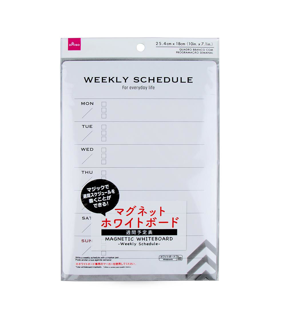 Magnet Whiteboard Weekly Schedule, White