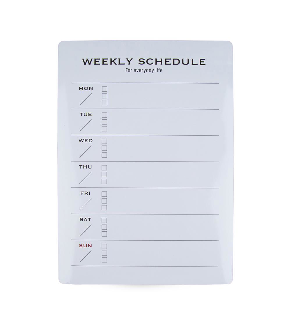 Magnet Whiteboard Weekly Schedule, White