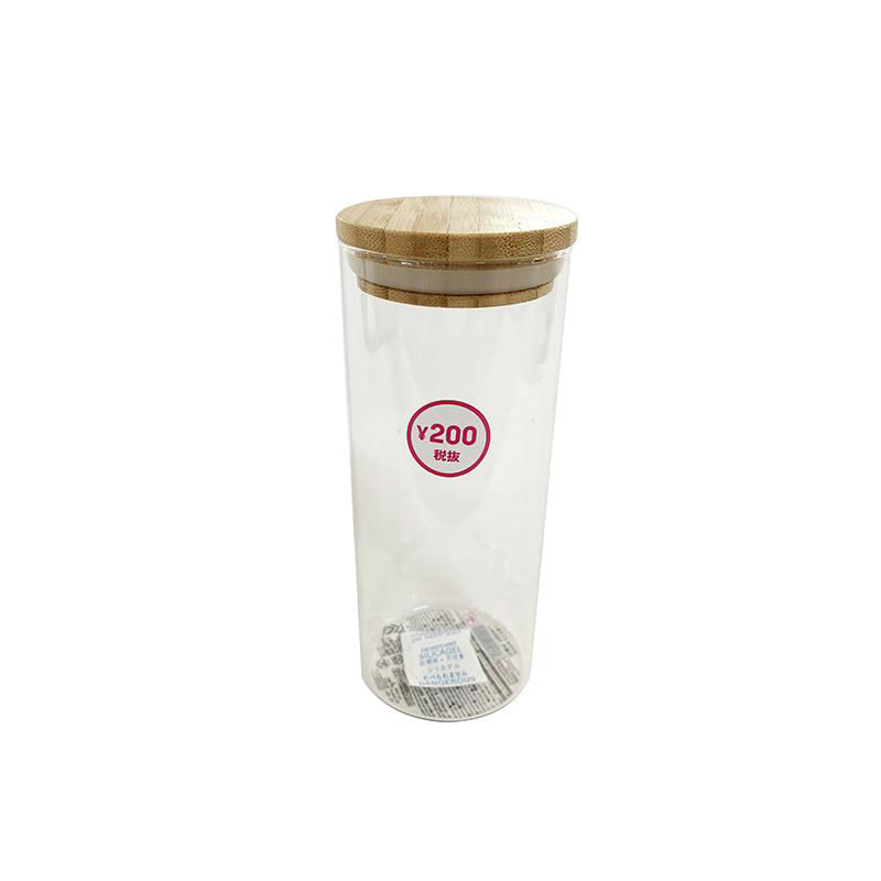 Clear Glass Storage Jar with Bamboo Lid – 500ml