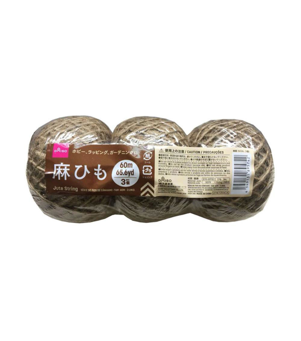 Natural Jute String – 60m (65.6 yd) – 3-Piece Set