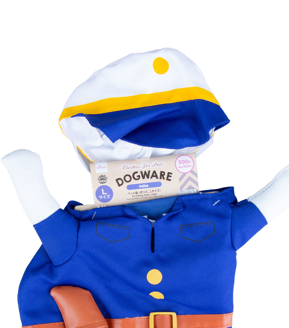 Police Officer Pet Costume - Dog & Cat Dress-Up with Hat, L