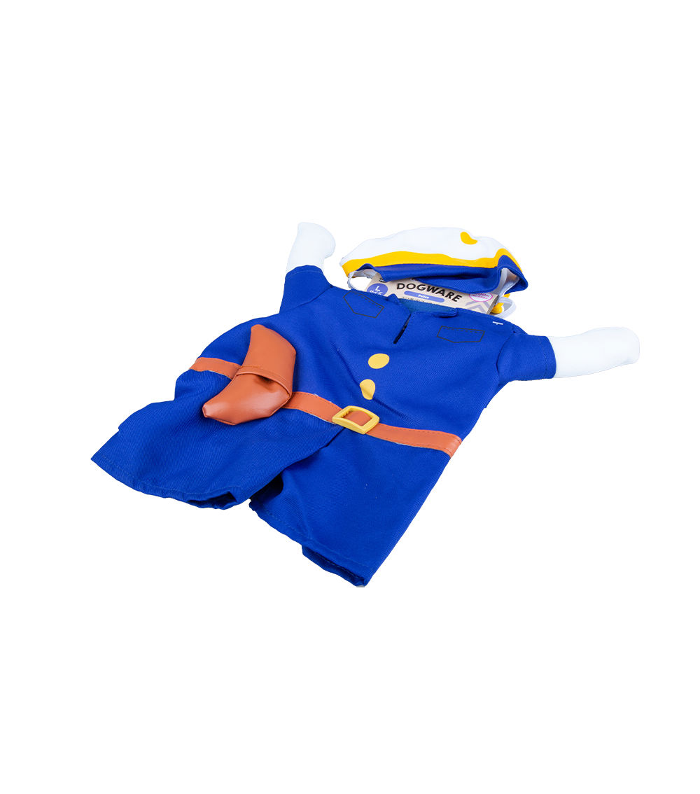 Police Officer Pet Costume - Dog & Cat Dress-Up with Hat, L