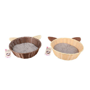 Cat Ear PP Pet Bed with Cushion, Assorted (1 Pc)