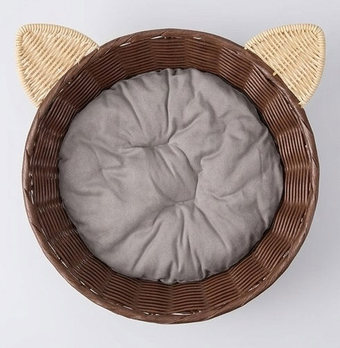 Cat Ear PP Pet Bed with Cushion, Assorted (1 Pc)