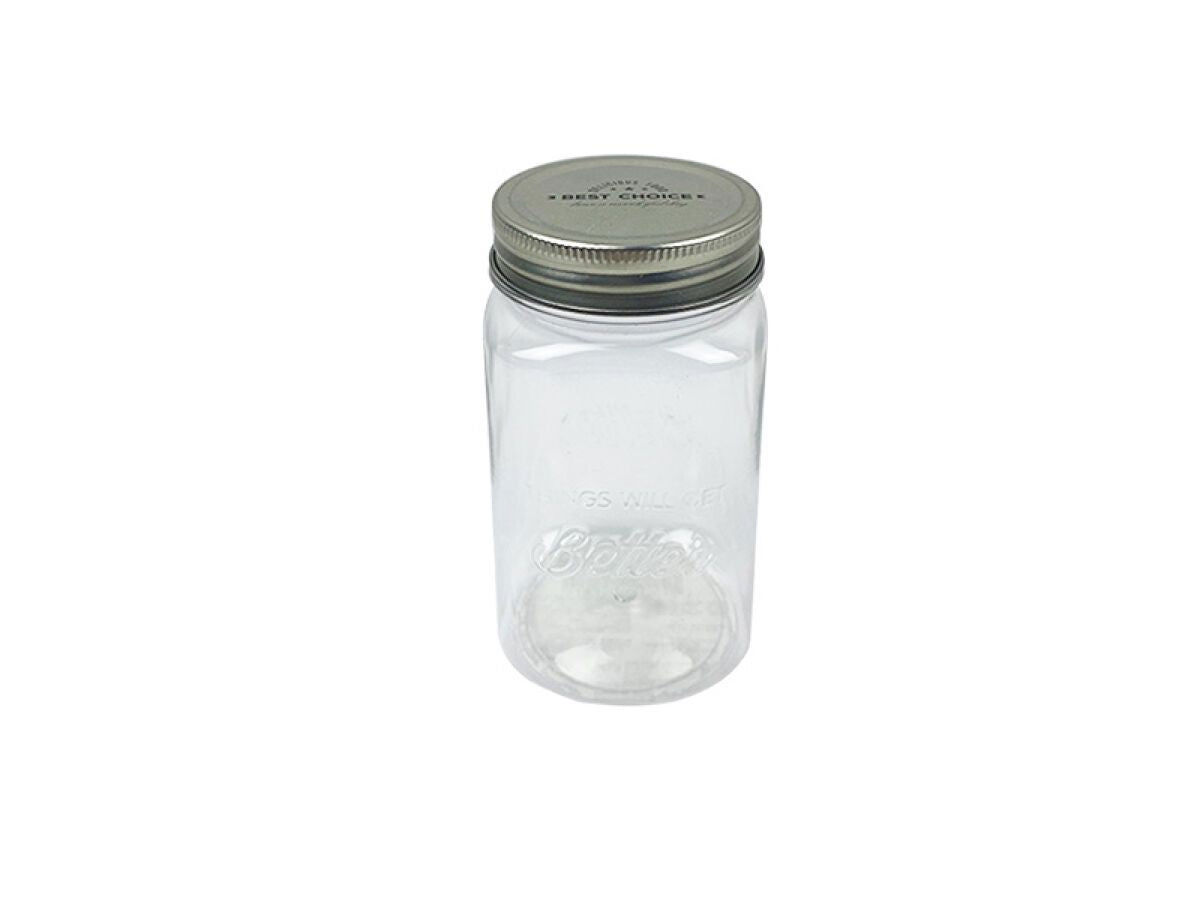 Glass jar clear bottle (with screw cap)
