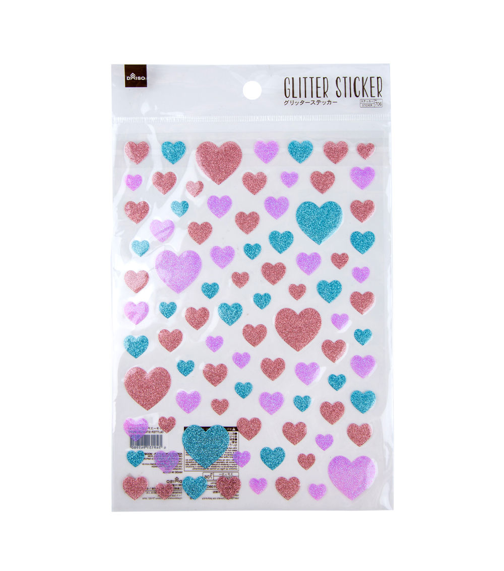 Glitter Heart Stickers – Sparkling Decorative Decals