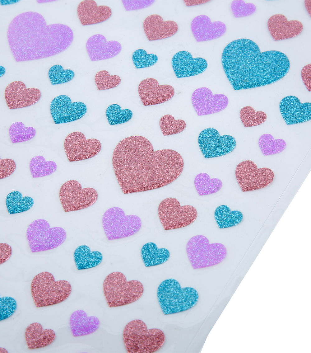 Glitter Heart Stickers – Sparkling Decorative Decals