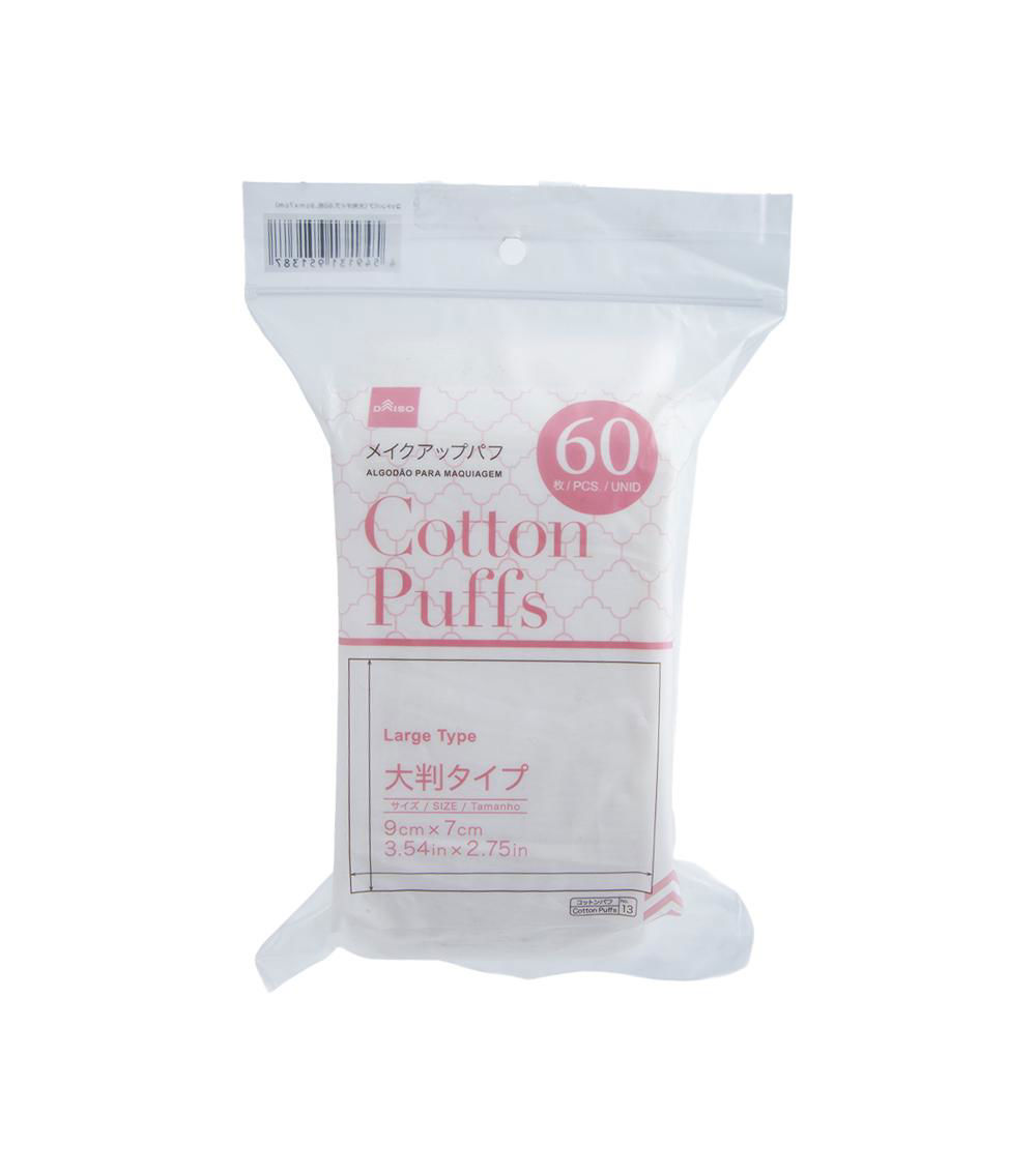 Large Cotton Puffs, White (60 pcs) - 9cmx7cm