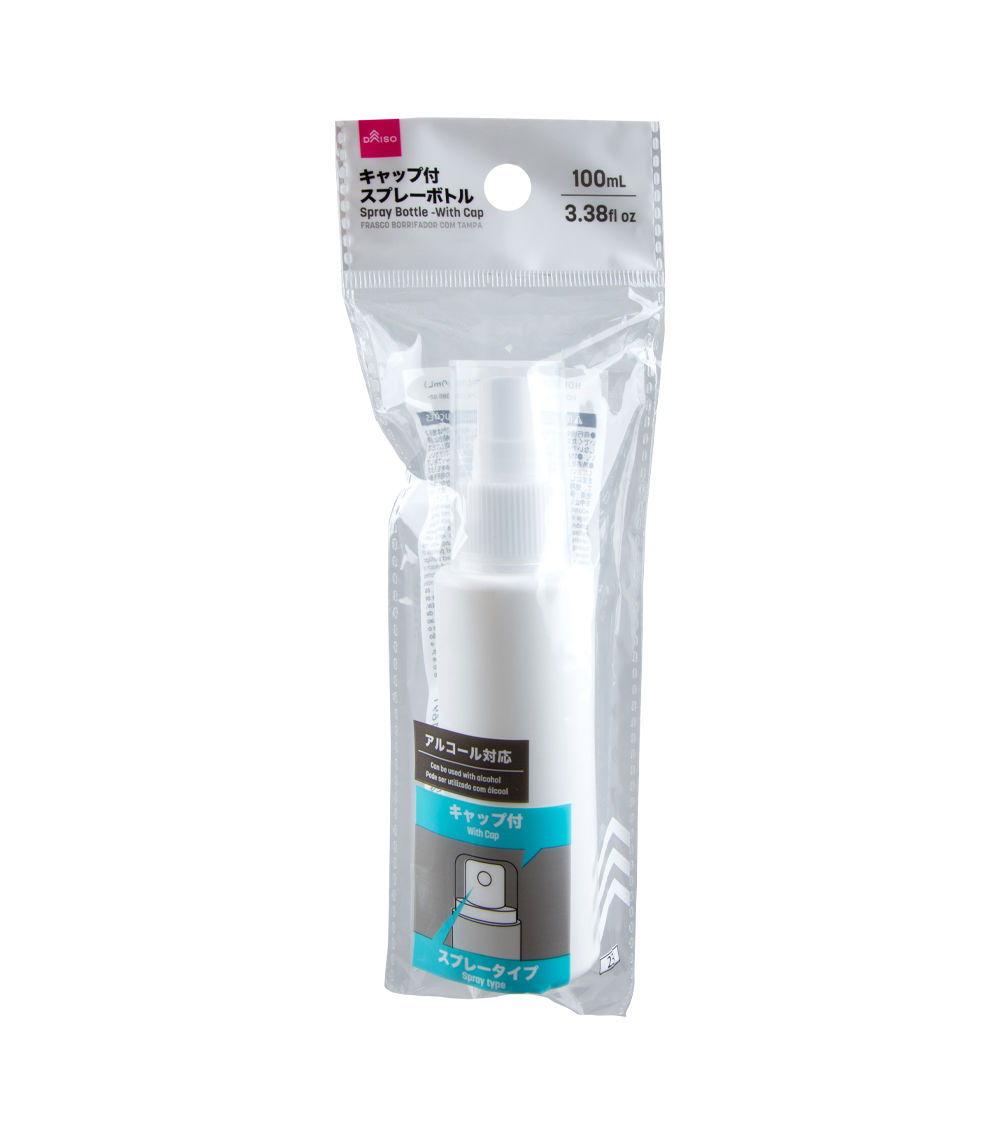 HDPE Spray Bottle with Cap - White ( 100ml )