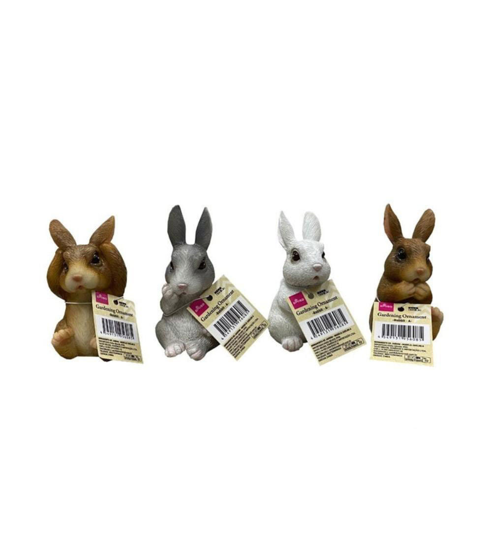 Polyresin Small Rabbit Gardening Ornament, Assorted (1 pc)