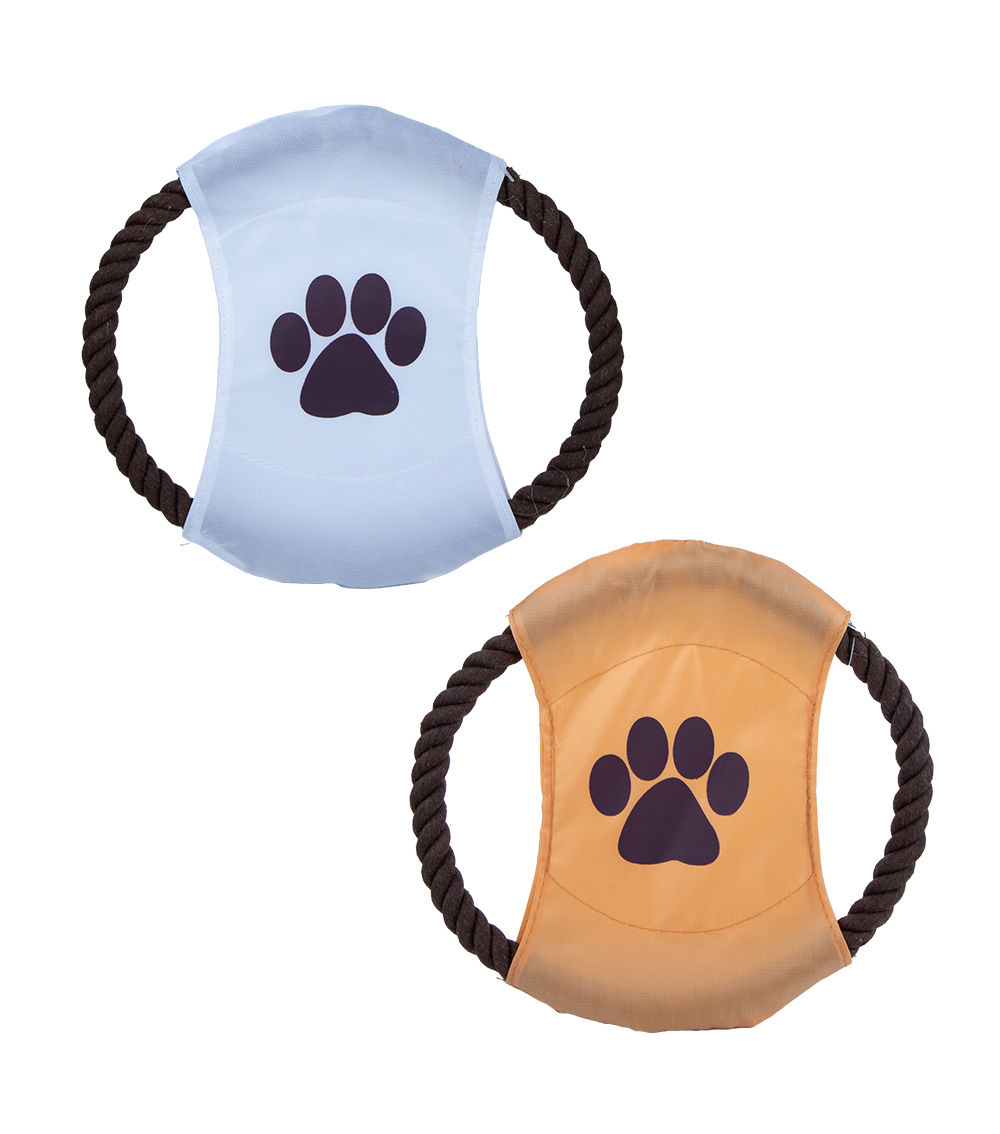 Dog Rope Toy with Paw Print - Cute Play Toy, Assorted (1Pc)