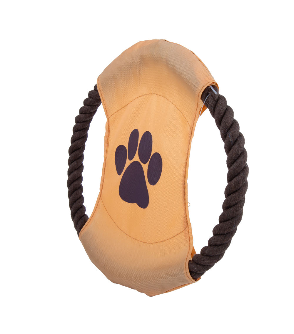 Dog Rope Toy with Paw Print - Cute Play Toy, Assorted (1Pc)