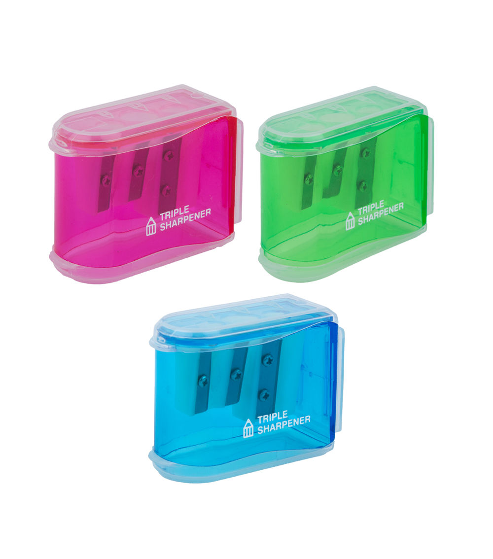 Triple Pencil Sharpener – Assorted (1 pc)