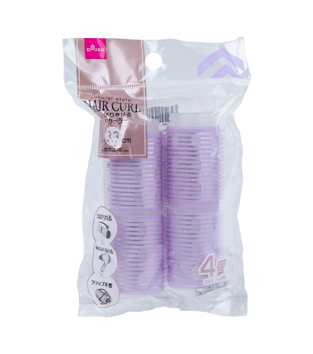 Magic Hair Curler Set of 4 – Purple ( 3.3cm Diameter )