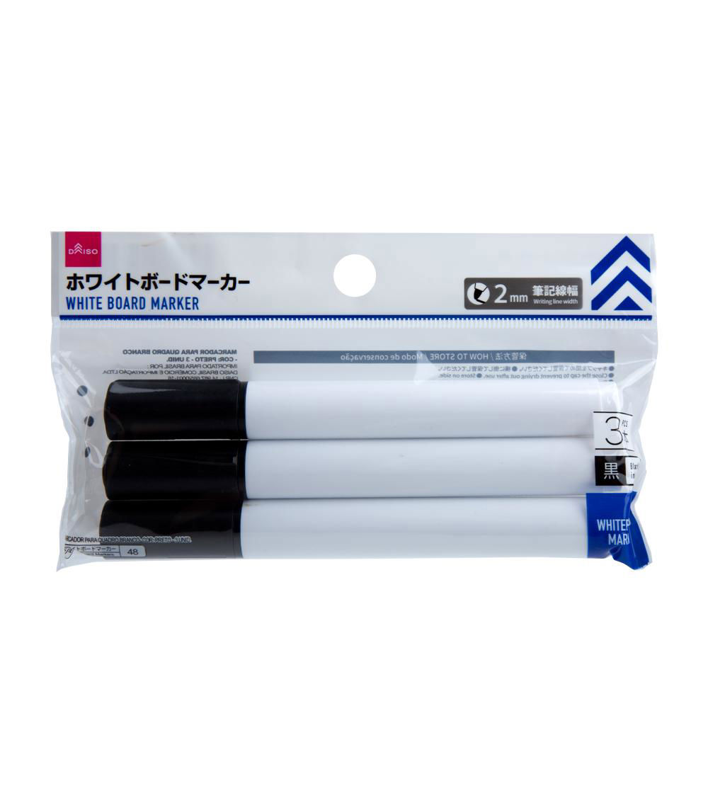 Whiteboard Markers, Black (3 pcs)