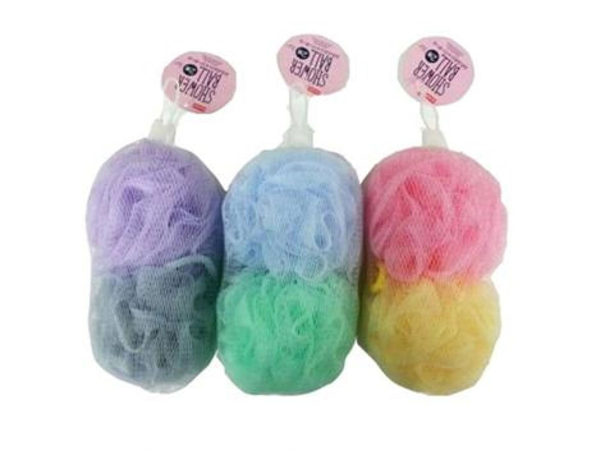 Soft Fluffy Shower Loofah Ball - Assorted (1 Pc)