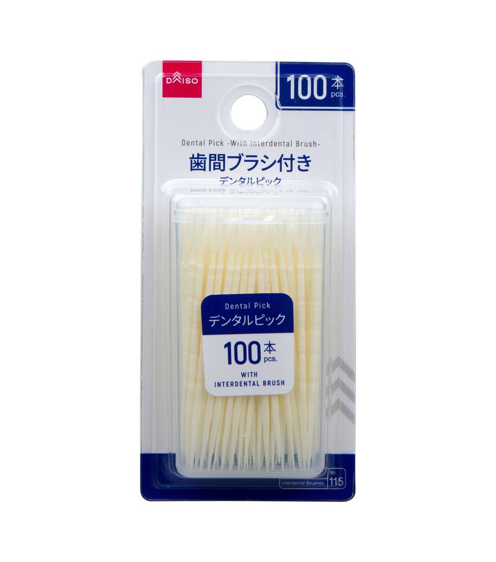 Dental Pick with Interdental Brush, White (100 pcs)