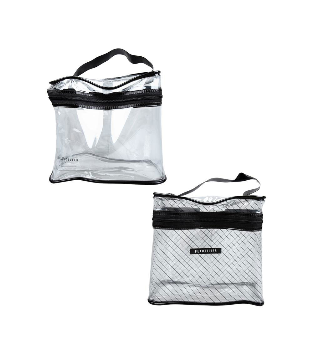Vinyl Pouch, Clear & Black (1 pc)