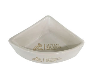Small Pet Bowl Triangular White – Food & Water Dish