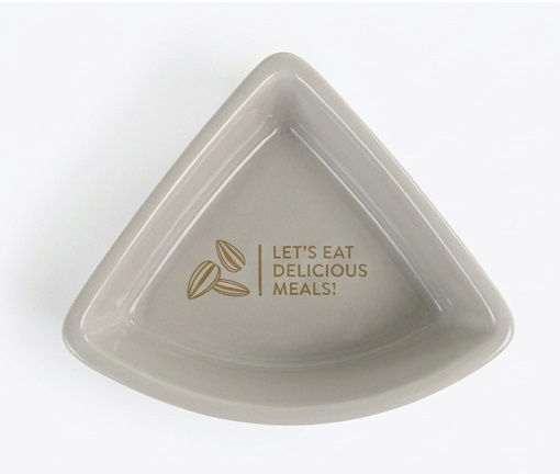 Small Pet Bowl Triangular White – Food & Water Dish
