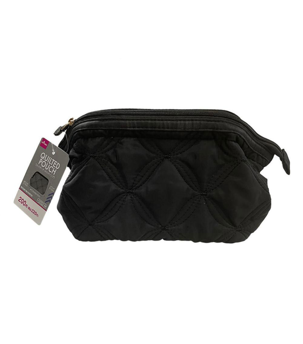 Quilted Beauty Product Pouch, Black