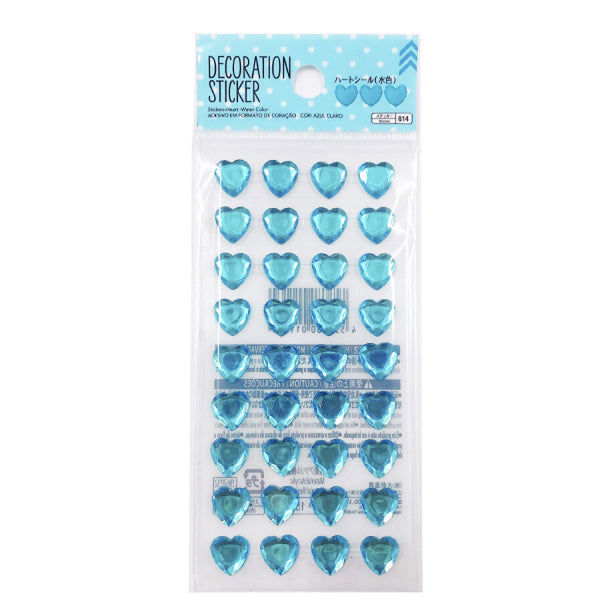 Light Blue Heart Stickers (Acrylic Resin)