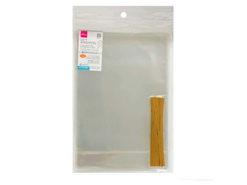 25-Piece Clear Plastic Bags with Bottom Gusset – 23 x 15.5 x
