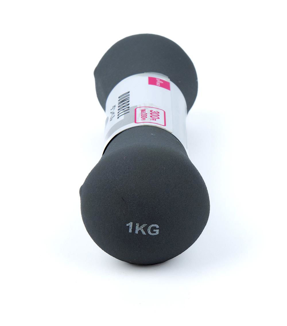 1 Kg Dumbbell – Non-Slip Coated Gray Weight for Home & Gym