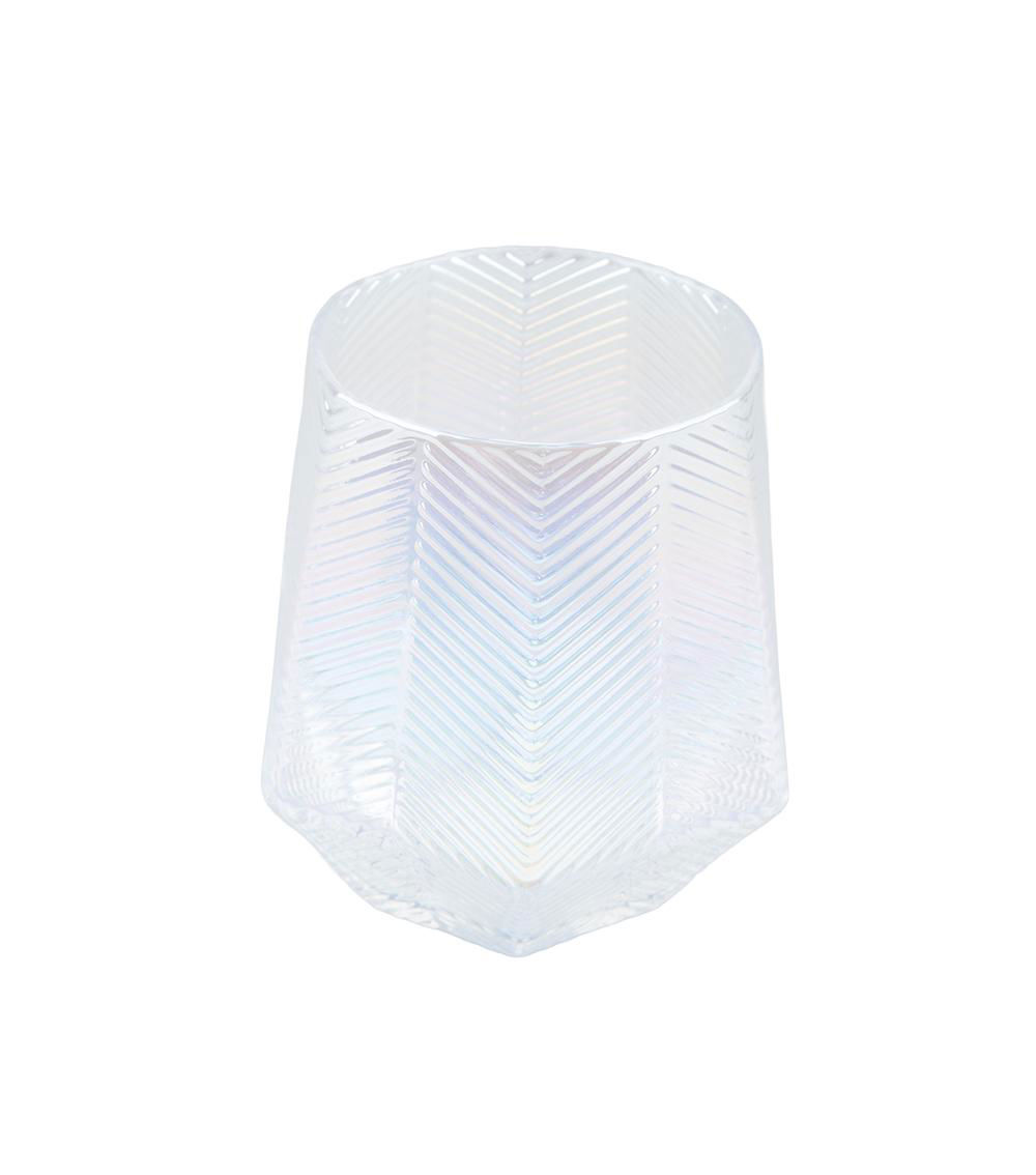 Aurora Leaf Pattern Hexagonal Glass, Multicolor