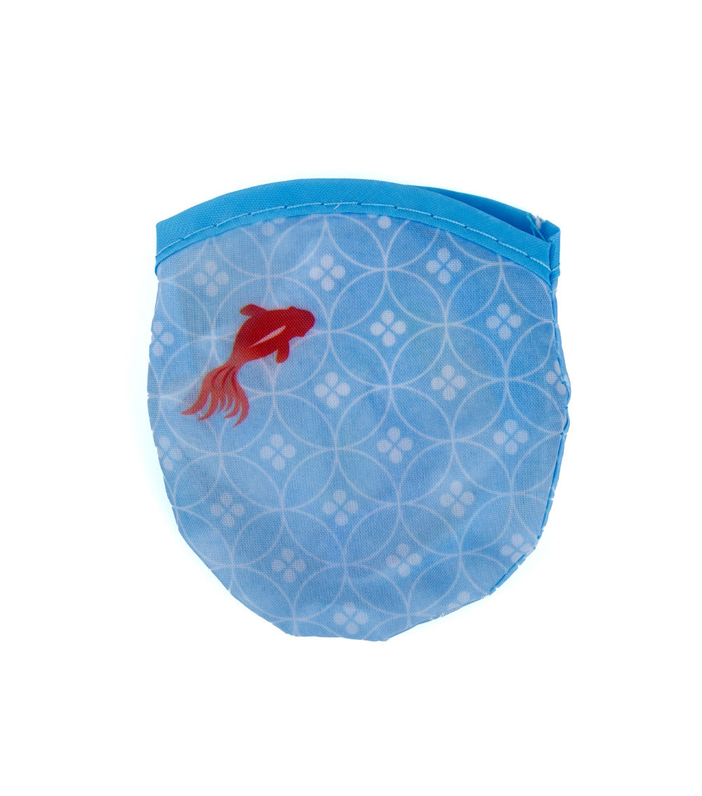 Goldfish Design Folding Fan, Blue