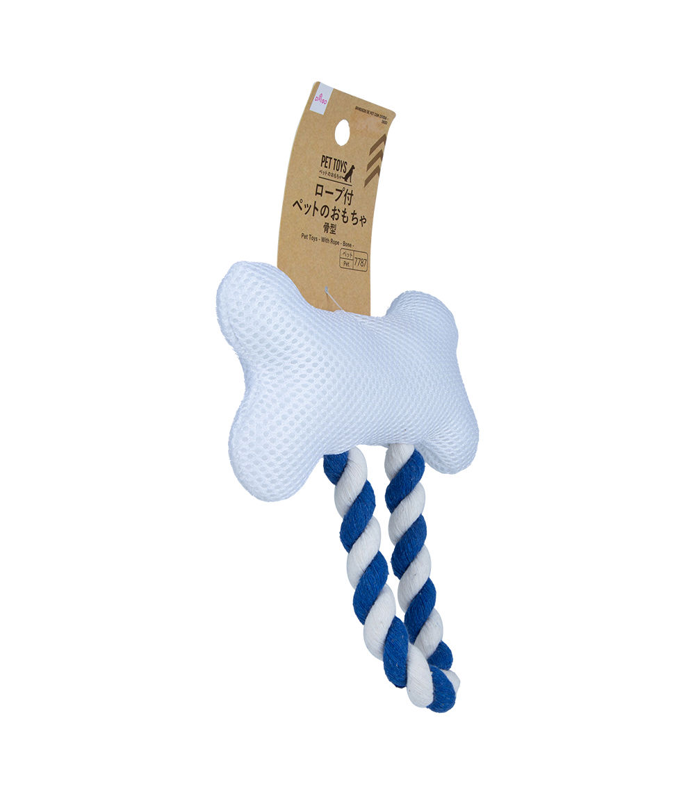 Plush Bone Shaped Toy with Rope for Dogs