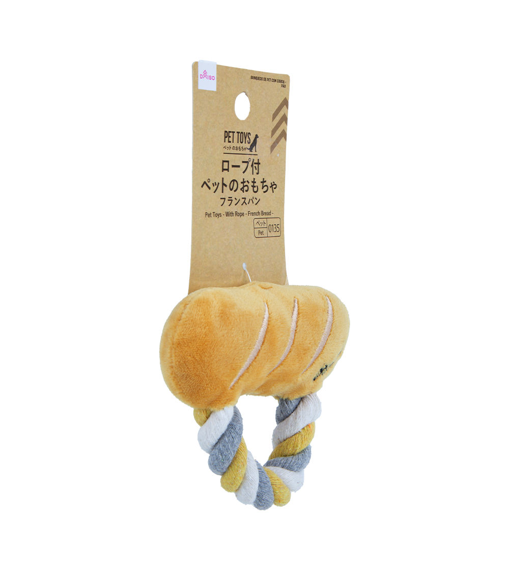 French Bread Plush Toy with Rope for Pets