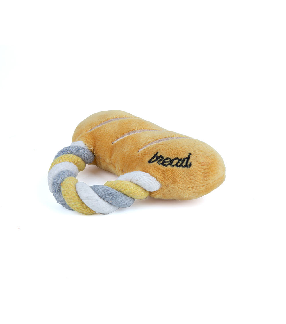 French Bread Plush Toy with Rope for Pets
