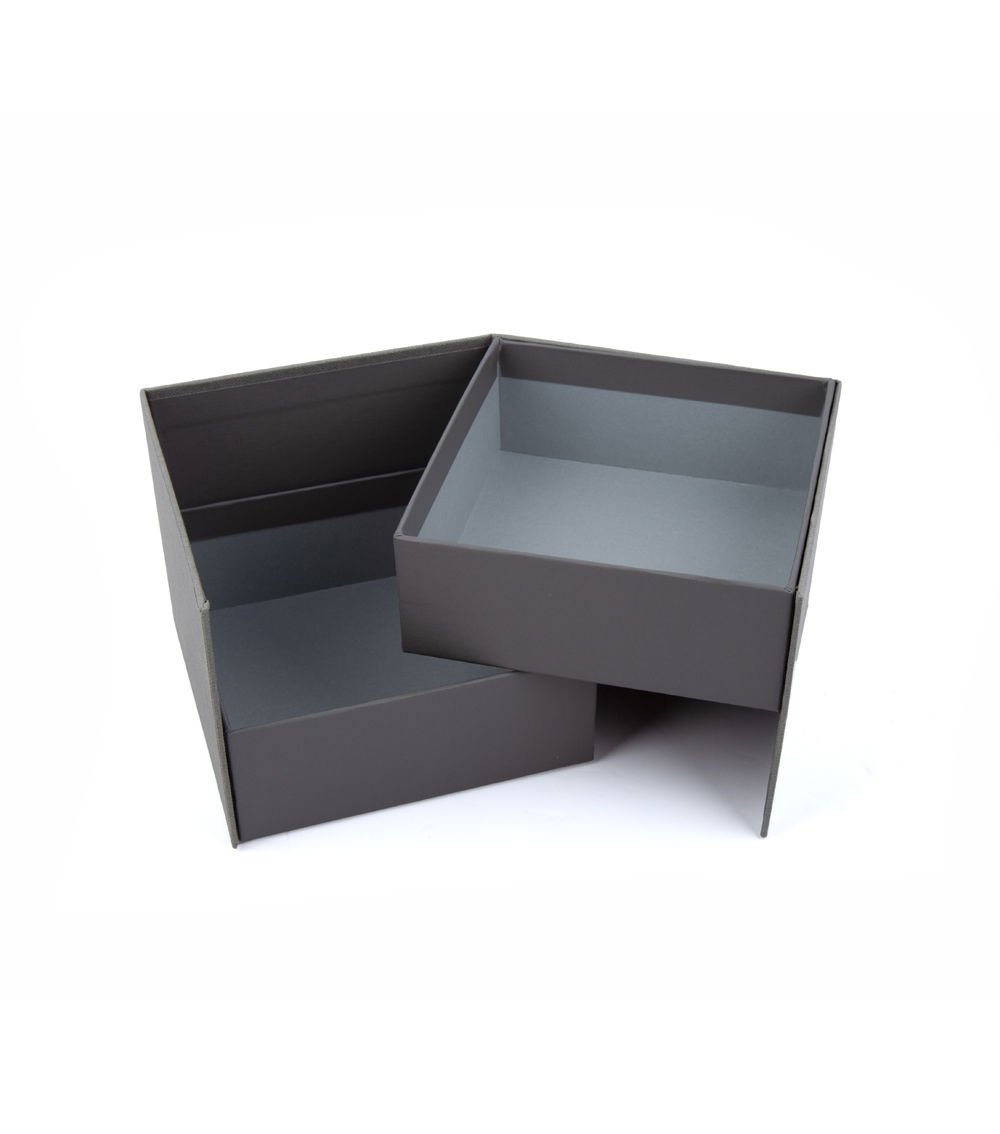 2-Tier Paper Box, Light Beige (11.48cm x 11.48cm x 8.69cm)