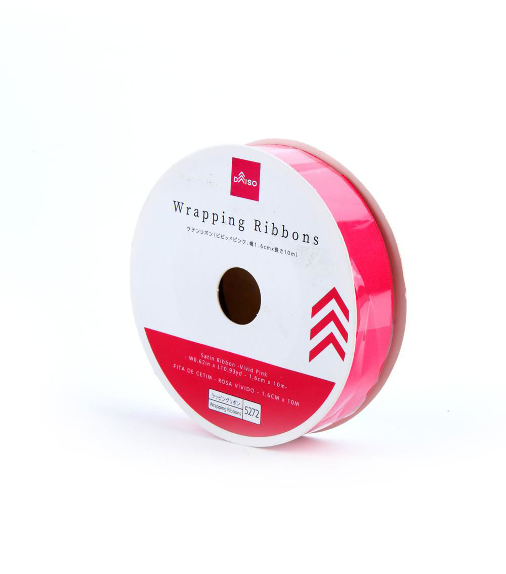 Satin Ribbon, Vivid Pink (1.6cm x 10 m)