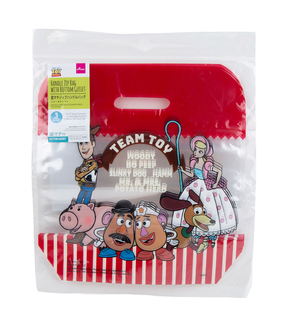 Handle Zip Bag with Bottom Gusset, Assorted