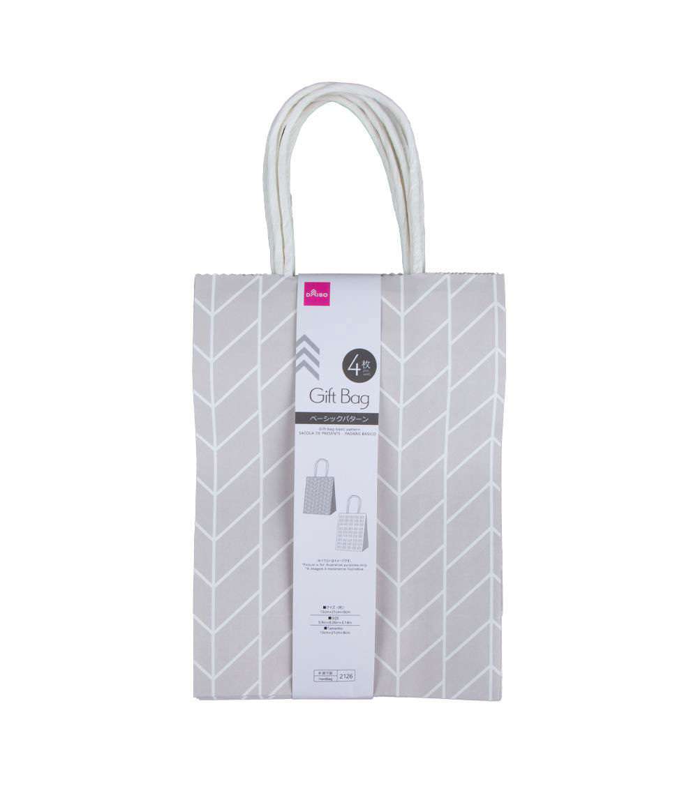 Basic Pattern Gift Bags Pack of 4, Assorted(1 pc)- 15x21x8cm