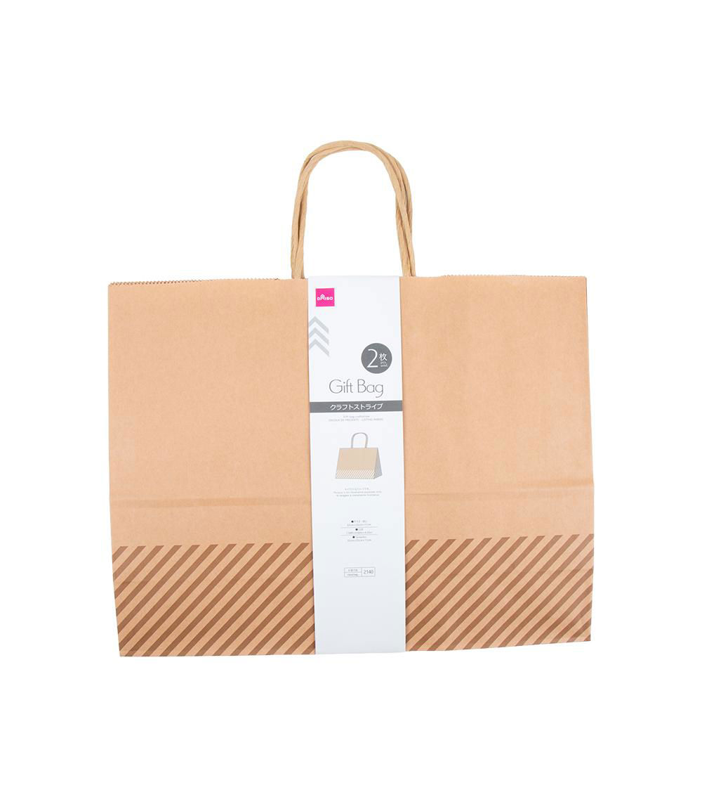 Craft Stripe Gift Bag Pack of 2, Assorted (1 pc) -32x25x11cm